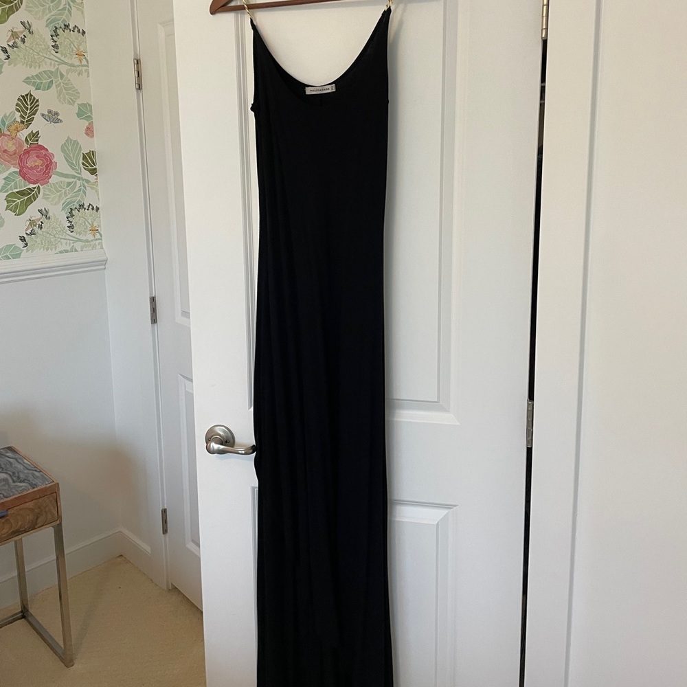 Polo Garage maxi dress, gold/pearl straps